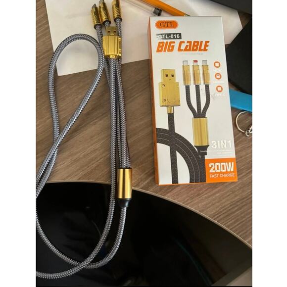 3 IN 1 Charging Cable with Type C Micro Lightning - Picture 1 of 2